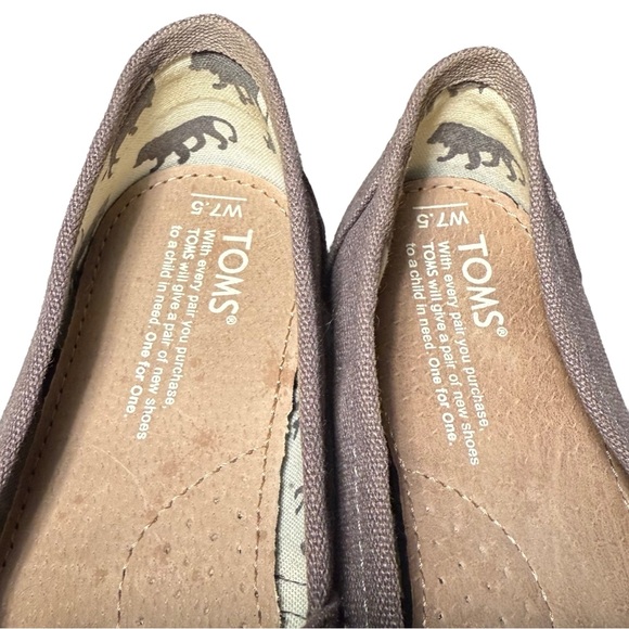 TOMS Alpargata Taupe Canvas Slip-Ons - Picture 8 of 11